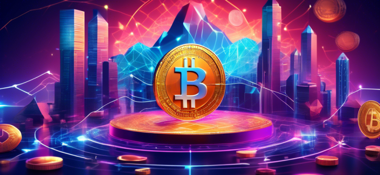 Create an image that depicts a vibrant, visually engaging representation of the concept of cryptocurrency. The scene should include digital coins with popular cryptocurrency logos like Bitcoin, Ethereum, and Litecoin, floating in a futuristic cyber landscape. Incorporate elements like a digital blockchain network, decentralized nodes, and holographic financial graphs to symbolize the basic principles of cryptocurrency. Add a backdrop that suggests a global digital economy, with interconnected lines spanning across a world map. Ensure the overall aesthetic is modern, sleek, and technologically advanced.