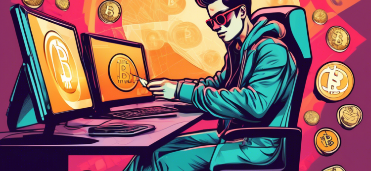 Create an image that depicts a person using a credit card to purchase cryptocurrency online. They are seated at a computer, with various cryptocurrency logos like Bitcoin, Ethereum, and Litecoin displayed on the screen. The person looks confident and the environment is neat and modern, symbolizing a secure and straightforward transaction process.