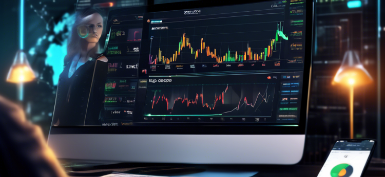 Create an image of a sleek, modern interface of a crypto trading platform that highlights key features like real-time data charts, intuitive navigation, security icons (like padlocks or shields), diverse cryptocurrency options, advanced trading tools (such as stop-loss orders), mobile accessibility, customer support buttons, and integration of educational resources. Display a professional trader analyzing data on a computer while also using a mobile app, with a secure and high-tech atmosphere.