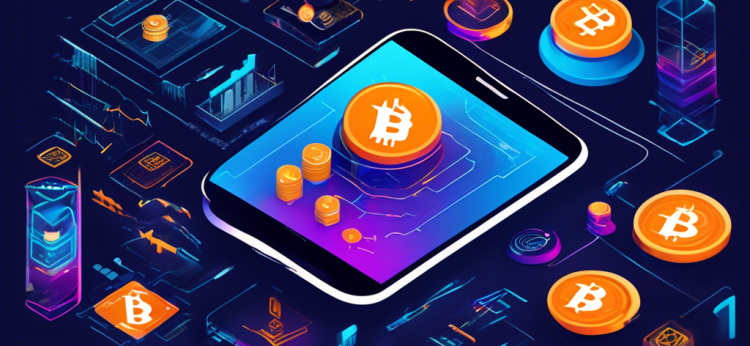 Create an illustrative and informative visual guide on 'Understanding FTX Crypto', featuring key elements like the FTX logo, digital currency symbols (like Bitcoin and Ethereum), a person using a smartphone app for trading, bar charts showing market trends, and security elements like a shield and locks. Use a modern, clean design with vibrant colors to make the information engaging and accessible.