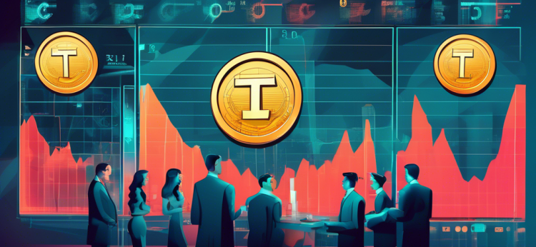 Create an image of a futuristic financial market scene with graphs and charts displaying the fluctuations in the value of a digital currency labeled 'Tesla Coin.' Include a digital coin with the Tesla logo prominently featured, and traders analyzing data on multiple screens to emphasize the dynamic and volatile nature of its price changes.